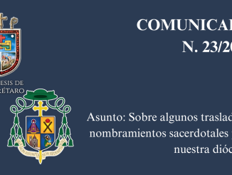 Portada COMUNICADO N. 23/2024. Asunto: Sobre algunos traslados y nombramientos sacerdotales para nuestra diócesis.
